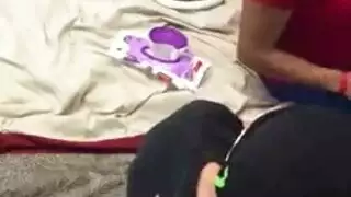 sheer socks and sandals: pussy rubbing and foot worship
