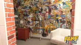 blonde threesomes: two men fucking each girl hard