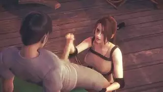 حفلة جنس هنتاي متحركة: لارا كروفت تأخذ عدة أزواج